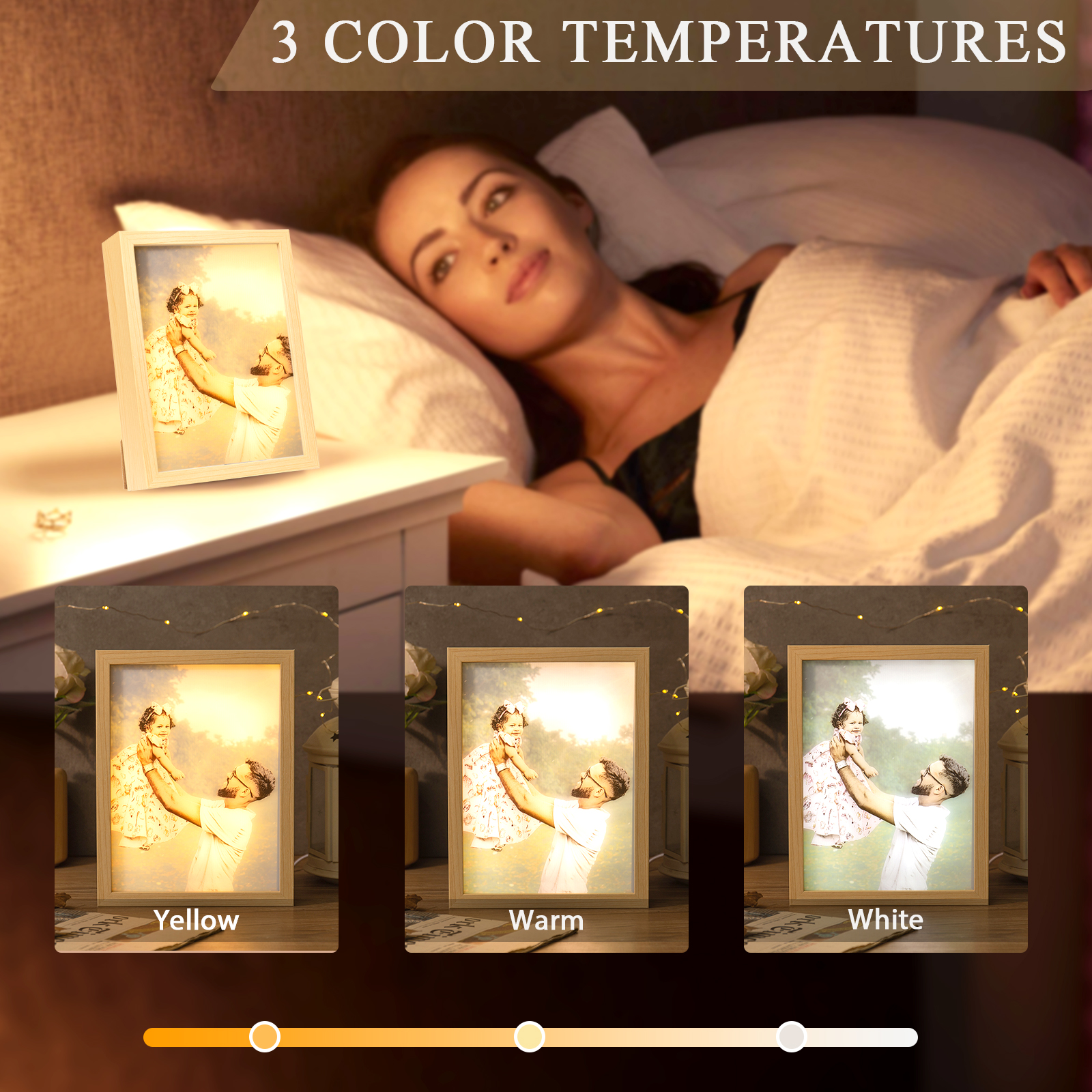 Custom Photo Night Light Frame Changeable Colour Lamp Personalised Gifts Home Decor-Jessemade AU