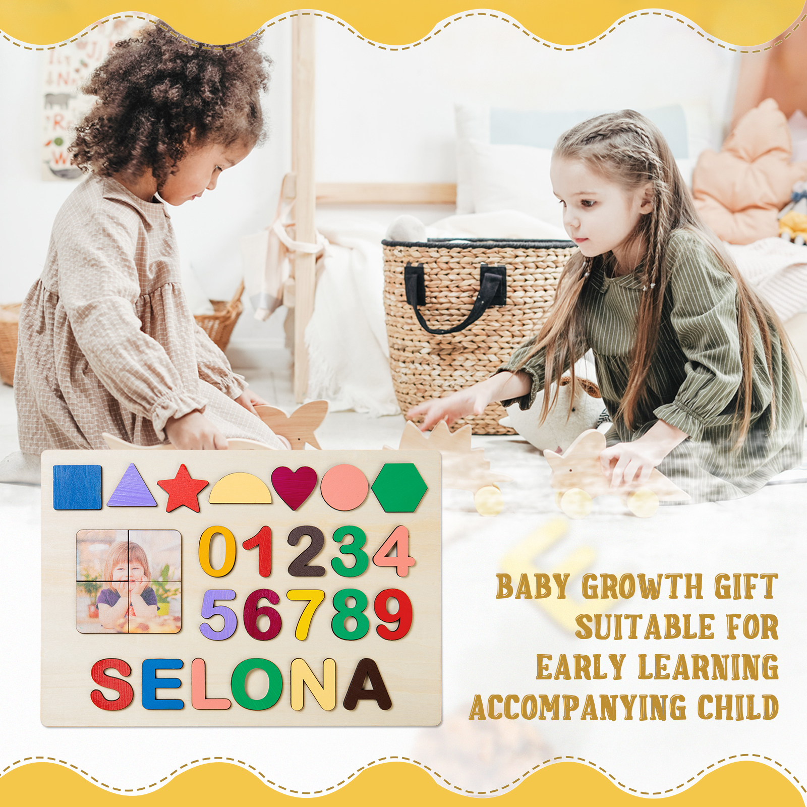 Personalised Kid's Wooden Name Alphabet Puzzle Toy for Toddlers Early Learning Child Toy-Jessemade AU