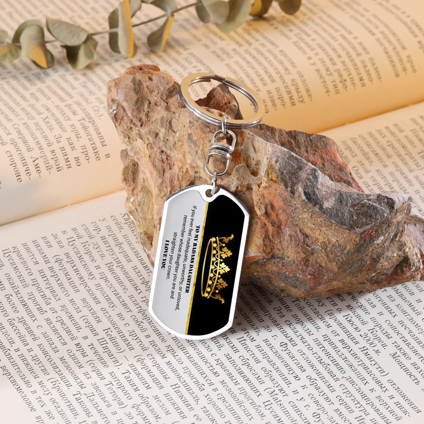 To My Badass Daughter Keychain Custom Name Stainless Steel Keyring Personalised Gift For Daughter-Jessemade AU