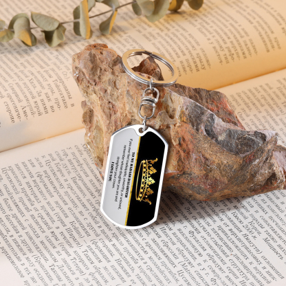 To My Badass Daughter Keychain Custom Name Stainless Steel Keyring Personalised Gift For Daughter-Jessemade AU