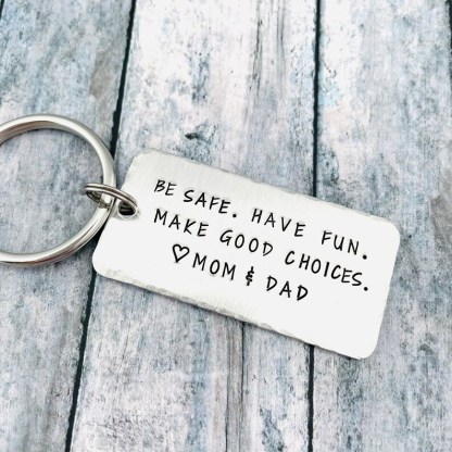 Be Safe Have Fun Make Good Choice Keychain New Drive Gifts for Kids-Jessemade AU