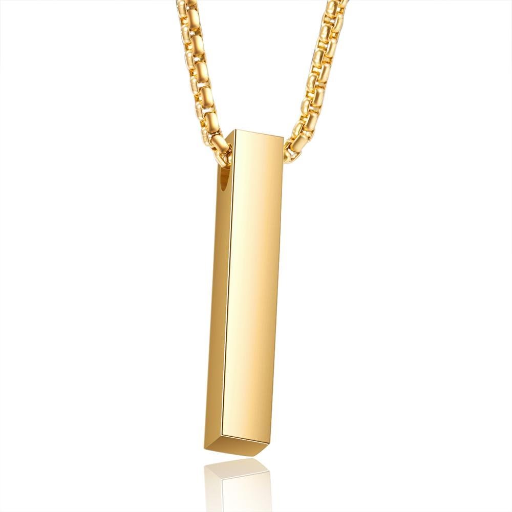 Personalised 3D Bar Necklace 4 Side Vertical Bar Necklace For Her-Jessemade AU