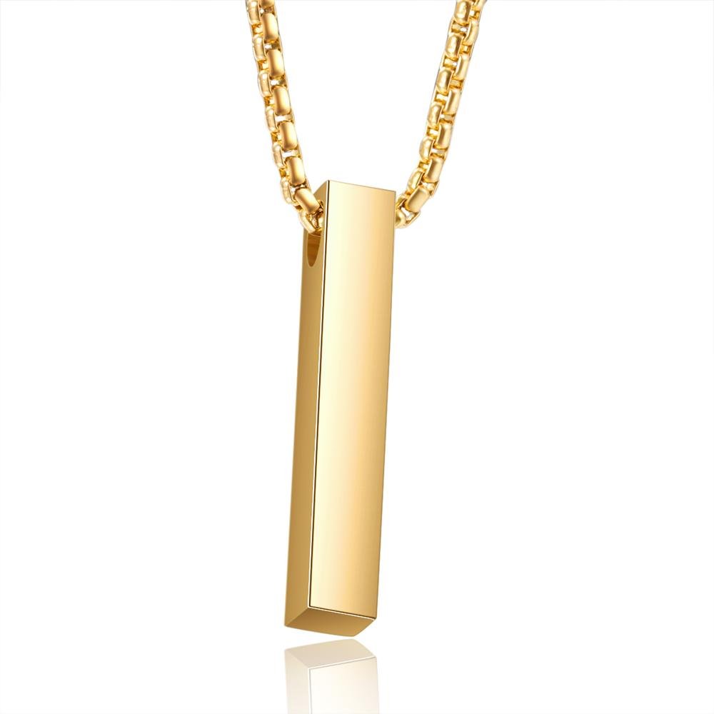 Personalised 3D Bar Necklace 4 Side Vertical Bar Necklace For Her-Jessemade AU