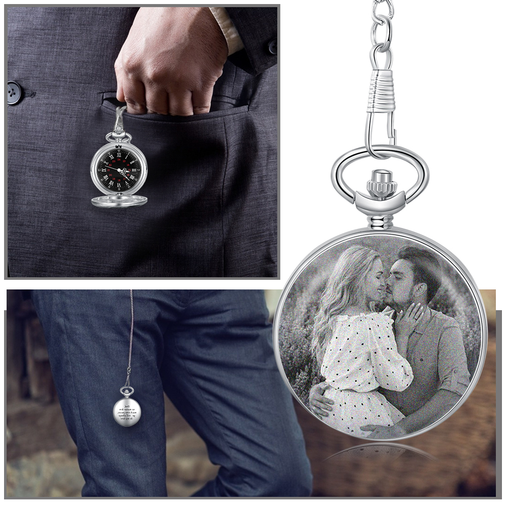 Personalised Pocket Watch Custom Photo Gifts For Father-Jessemade AU