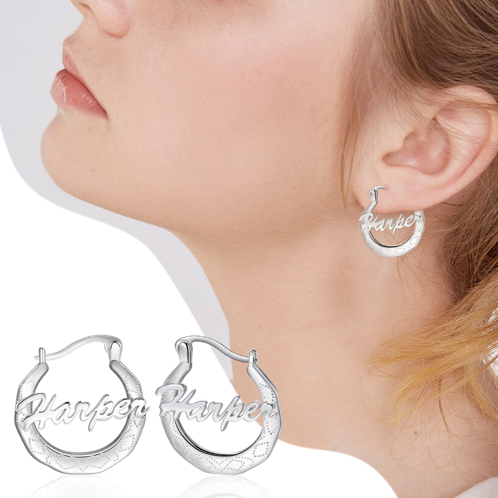 Personalised Hoop Name Earrings for Her-Jessemade AU