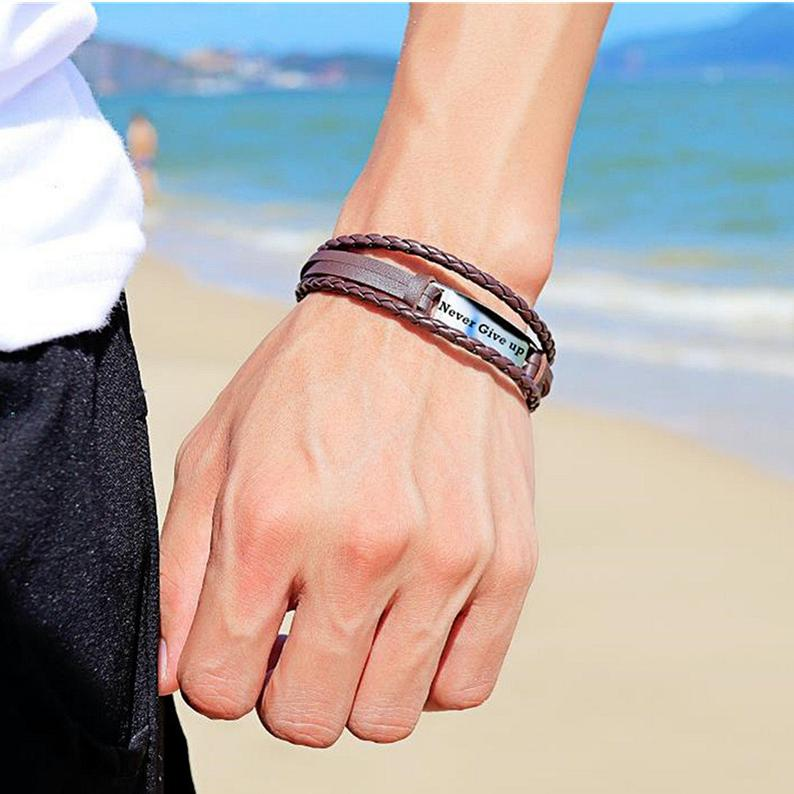 Personalised Engraved Men Bracelet - Gift for Father-Jessemade AU