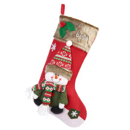 Personalised Christmas Stockings Ornaments Custom 1 Name Christmas Socks Gifts for Family Friends-Jessemade AU