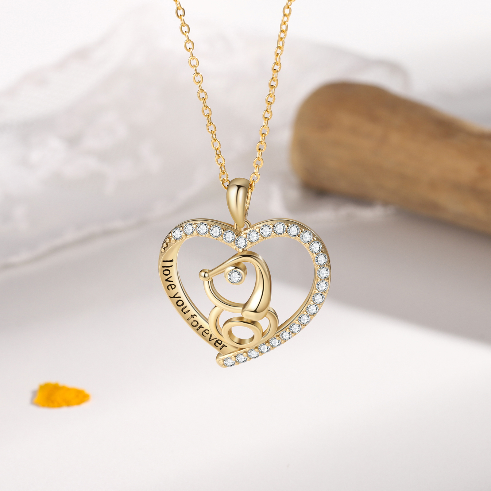 Personalised Heart Charm Women's Necklace-Jessemade AU