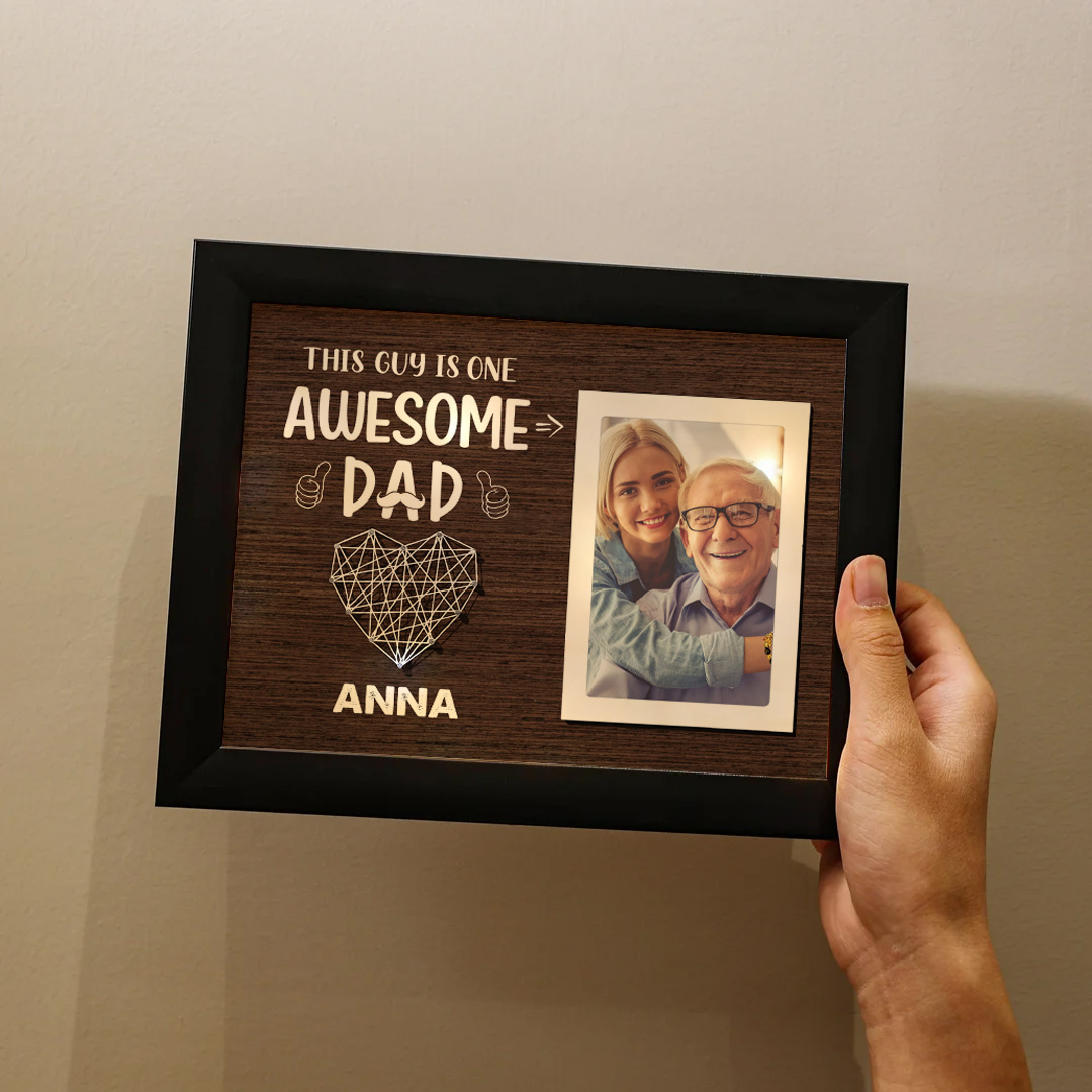 Personalised Father Photo Frames With Light Custom Photos Home Decor Gifts-Jessemade AU