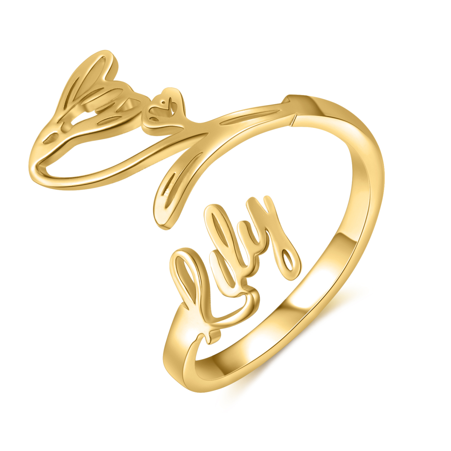 Personalised January Birth Flower Ring With Name Gifts For Her-Jessemade AU