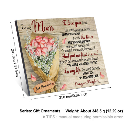 To My Mom/Mum Wooden Plaque Bouquet Home Decoration Mother's Day Gifts - I Love You, My Best Mom Ever-Jessemade AU