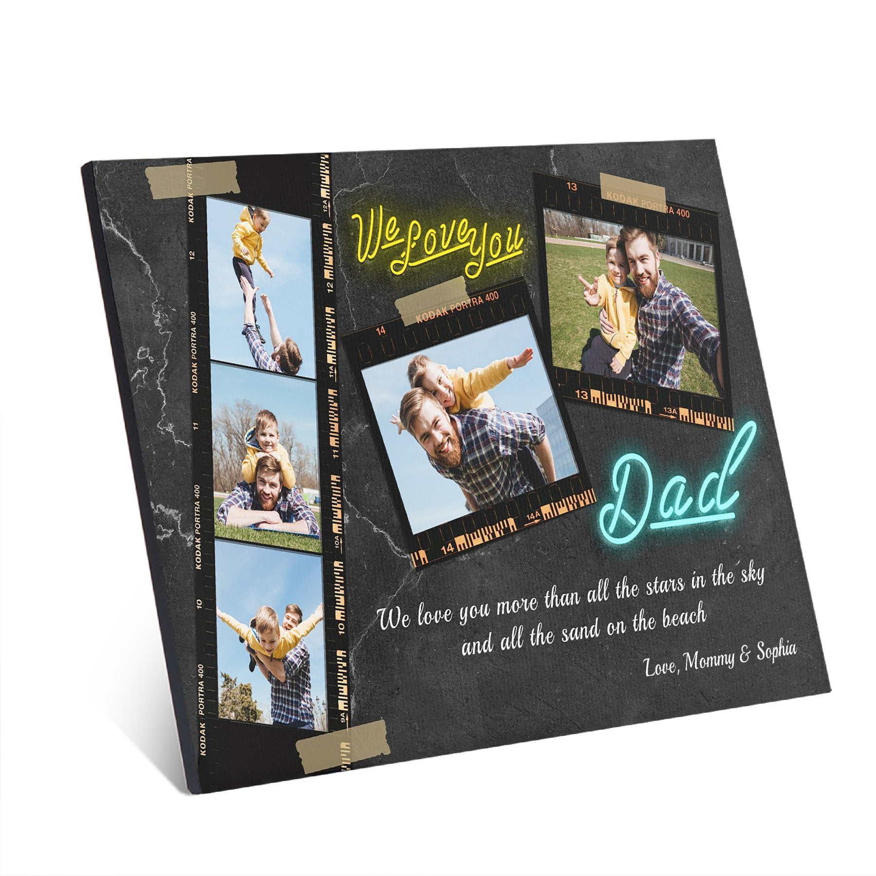 Personalised Photo Frame Wood Signs Keepsake Custom 5 Photos Father's Day Gifts-Jessemade AU