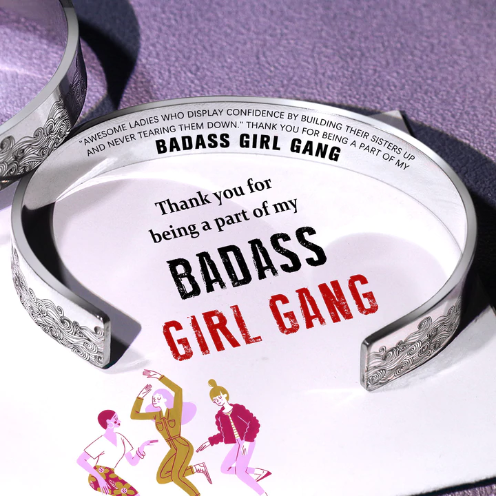 Thank you for being a part of my Badass Girl, Cuff Bangle Bracelet Gifts For Sister-Jessemade AU