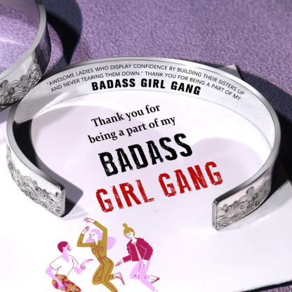 Thank you for being a part of my Badass Girl, Cuff Bangle Bracelet Gifts For Sister-Jessemade AU