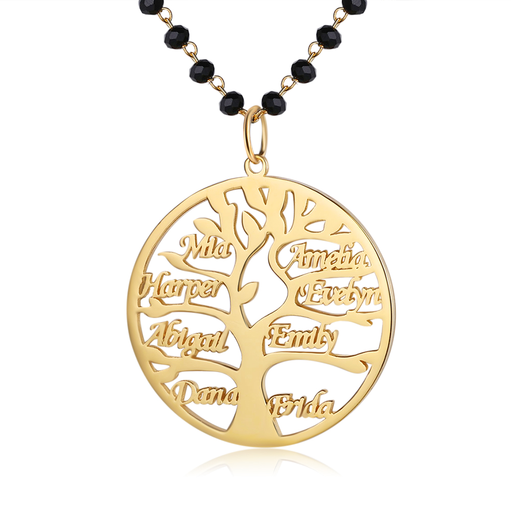 Personalised Family Tree Necklace Custom 8 Names Necklace Gift For Mother-Jessemade AU