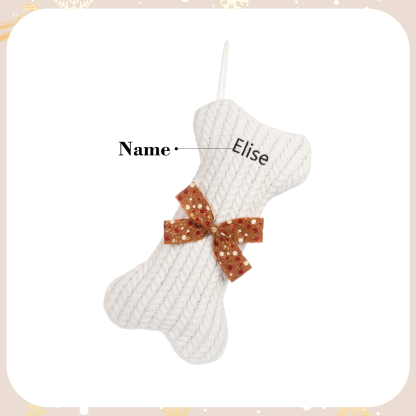 Personalised Christmas Stockings Ornaments Dog Bone Christmas Stockings Custom 1 Name Gifts for Family Friends-Jessemade AU