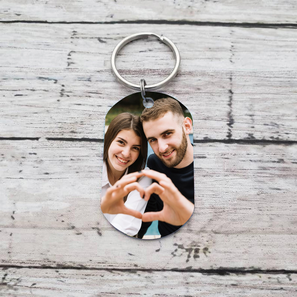 Couple Photo Keychain Customised Text & Date Keyring Calendar Valentine's Day Gifts for Him/Her-Jessemade AU