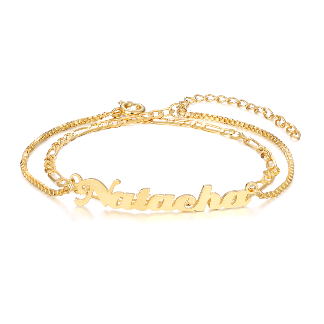 Double Stranded-Personalised Name Anklet For Her | Jessemade