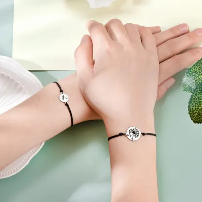 Dandelion Bracelet Mother and Daughter Bracelet Back To School Gift Adjustable String Bracelet-Jessemade AU
