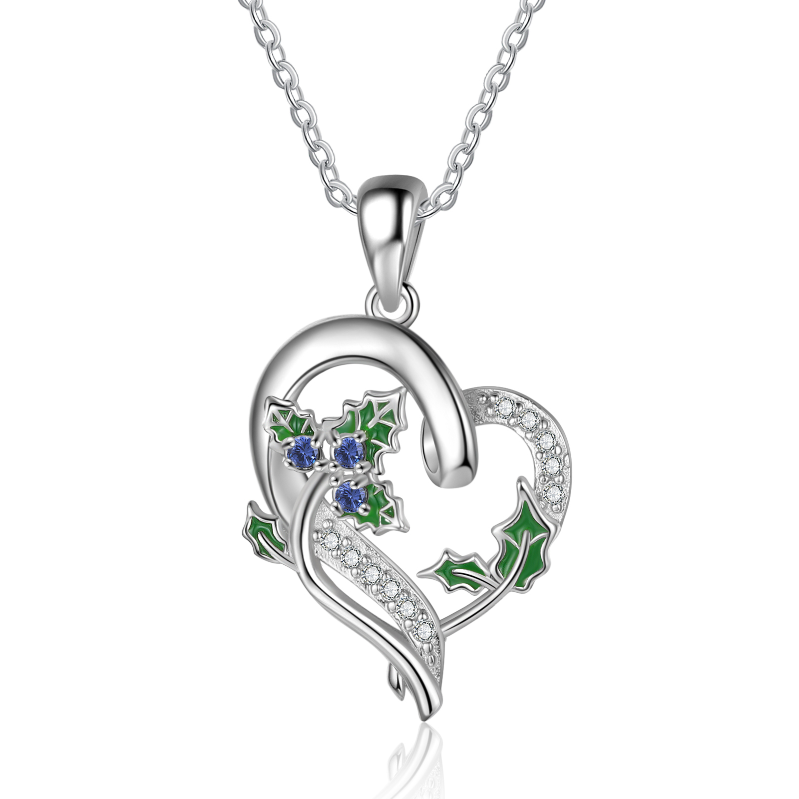 Personalised December  Birthflower Necklace With Birthstones Custom 1 Name Necklace For Her-Jessemade AU