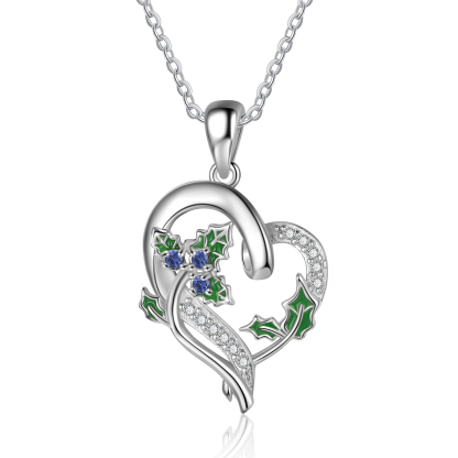 Personalised December  Birthflower Necklace With Birthstones Custom 1 Name Necklace For Her-Jessemade AU