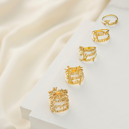 Personalised Name Ring Custom 2 Names Ring Gifts For Women-Jessemade AU