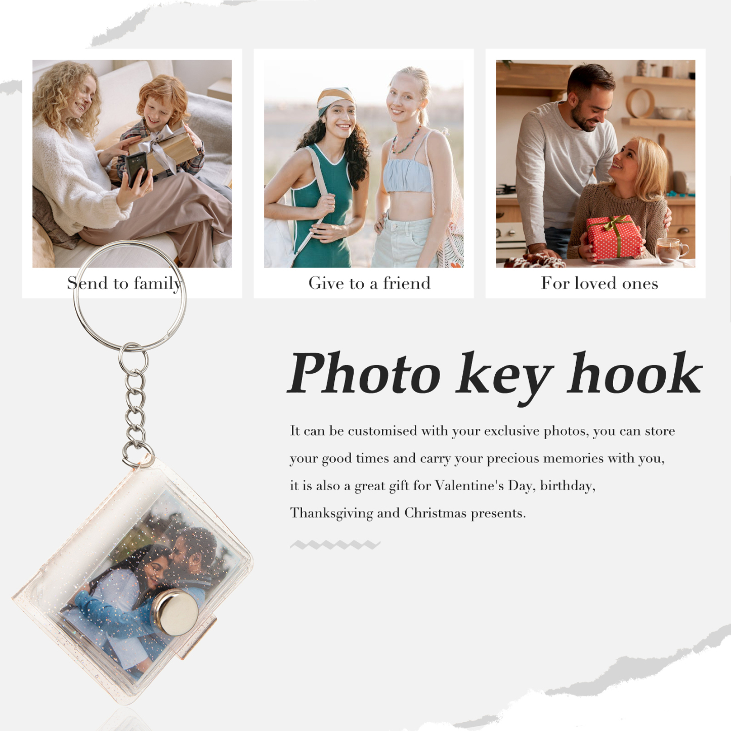 Personalised Mini Photo Album Keychain Custom 16 Photos Keychain Scrapbook  Romantic Gifts-Jessemade AU