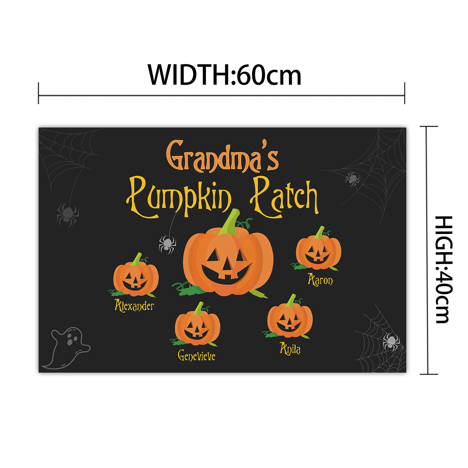 Personalised Halloween Doormat Custom 5 Names Pumpkin Doormat Home Decor - Grandma's Pumpkin Patch-Jessemade AU