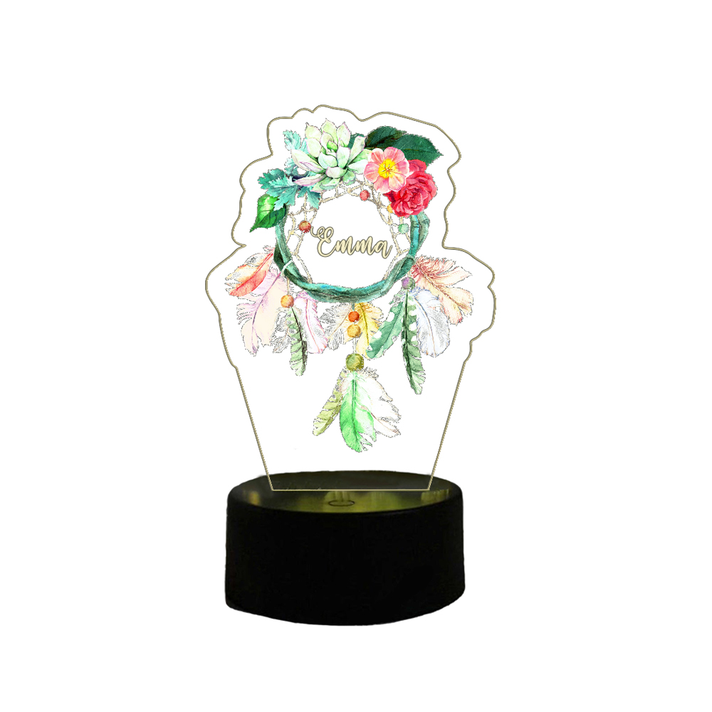 Custom Dream Catcher Night Light 7 Colours Changing Night Light With Name LED Lamp Gifts For Kids-Jessemade AU
