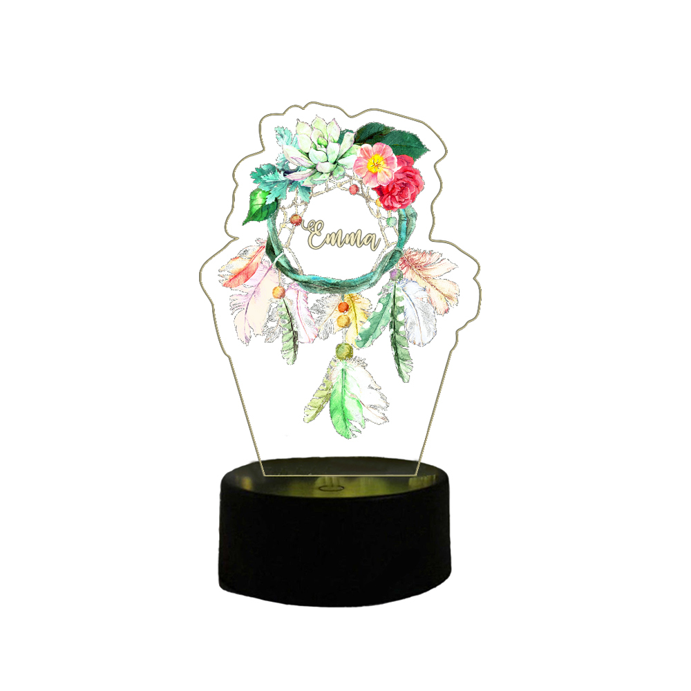 Custom Dream Catcher Night Light 7 Colours Changing Night Light With Name LED Lamp Gifts For Kids-Jessemade AU