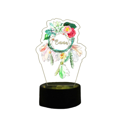Custom Dream Catcher Night Light 7 Colours Changing Night Light With Name LED Lamp Gifts For Kids-Jessemade AU