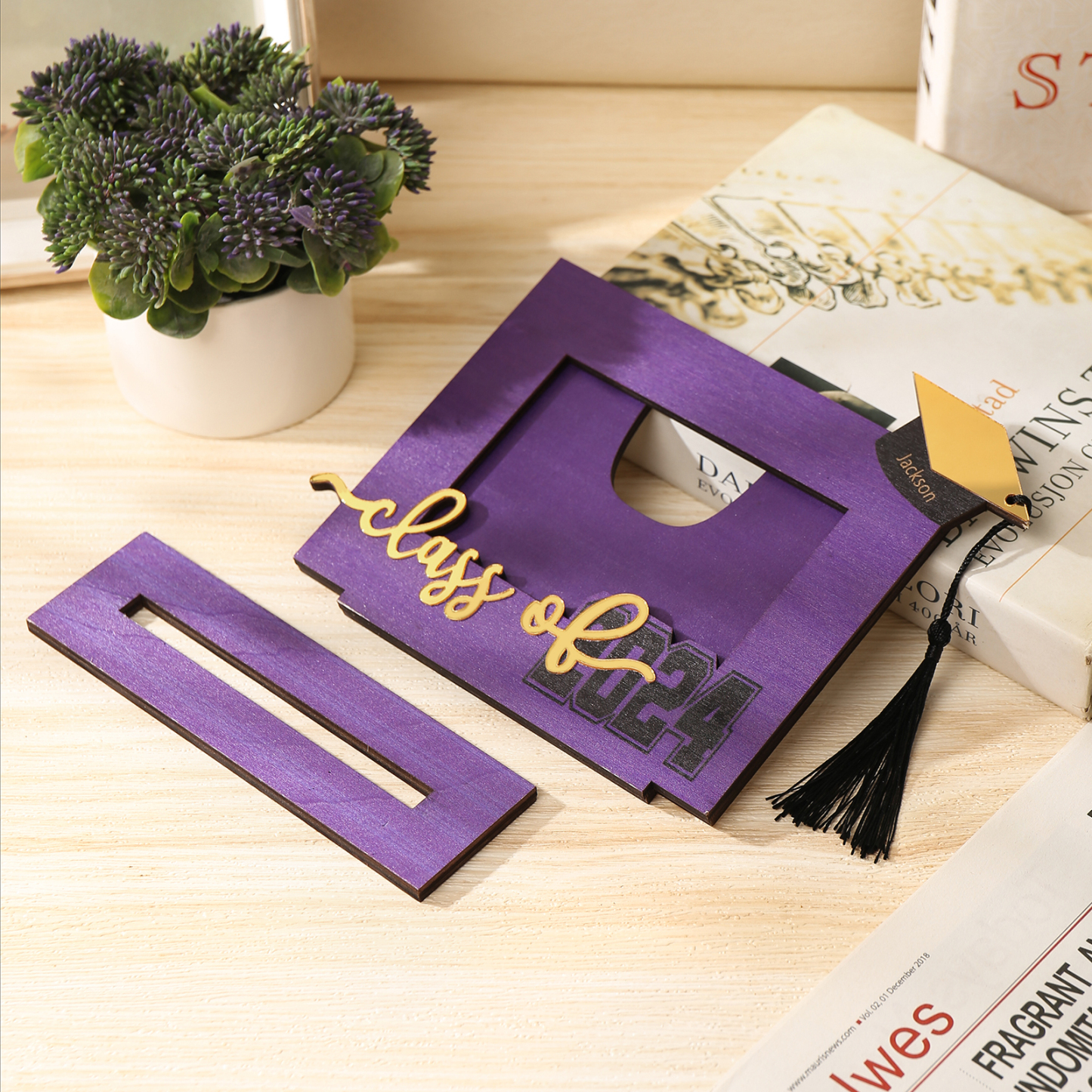 Class of 2024 Personalised Graduation Photo Frame Custom Name & Photo Wooden Frame Creative Gifts-Jessemade AU