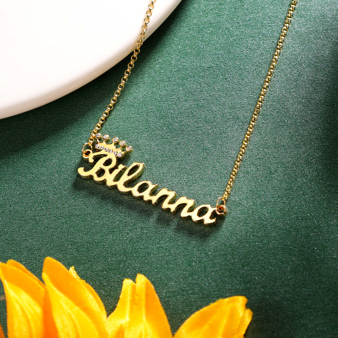 Personalised Crown Necklace Custom 1 Name Necklace Gift For Women-Jessemade AU