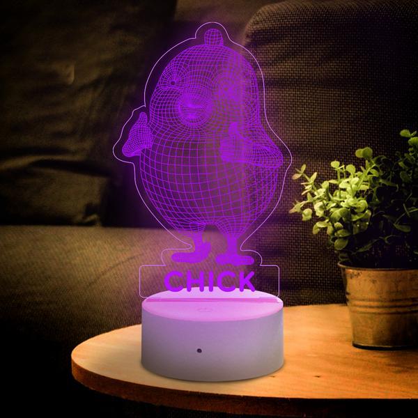 Personalised 3D Cartoon Chicken Home Decoration Lamp With Custom Name Night Light Kid's Bedroom Decor Children's LED Light-Jessemade AU
