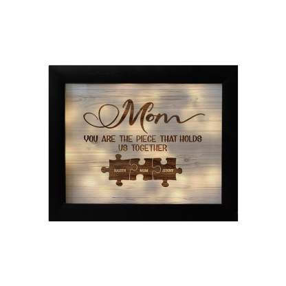 Personalised Puzzle Picture Frame With Light Custom 4 Names Home Decor - You are the piece that holds us together-Jessemade AU