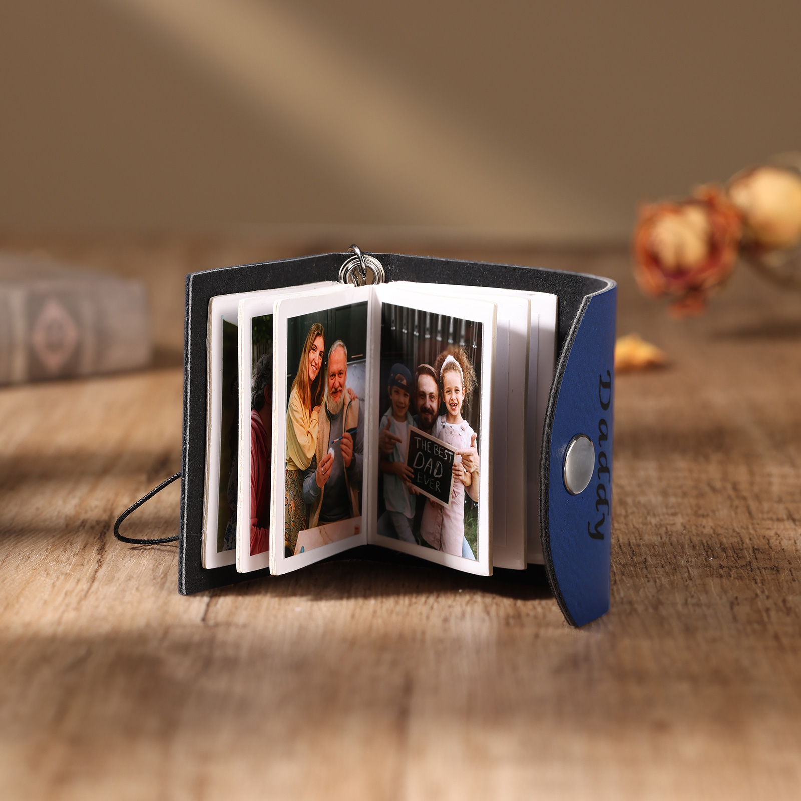 10 Photos - Personalised Mini Album Keychain Customised Photo & Name Leather Keychain Romantic Gift for Her-Jessemade AU