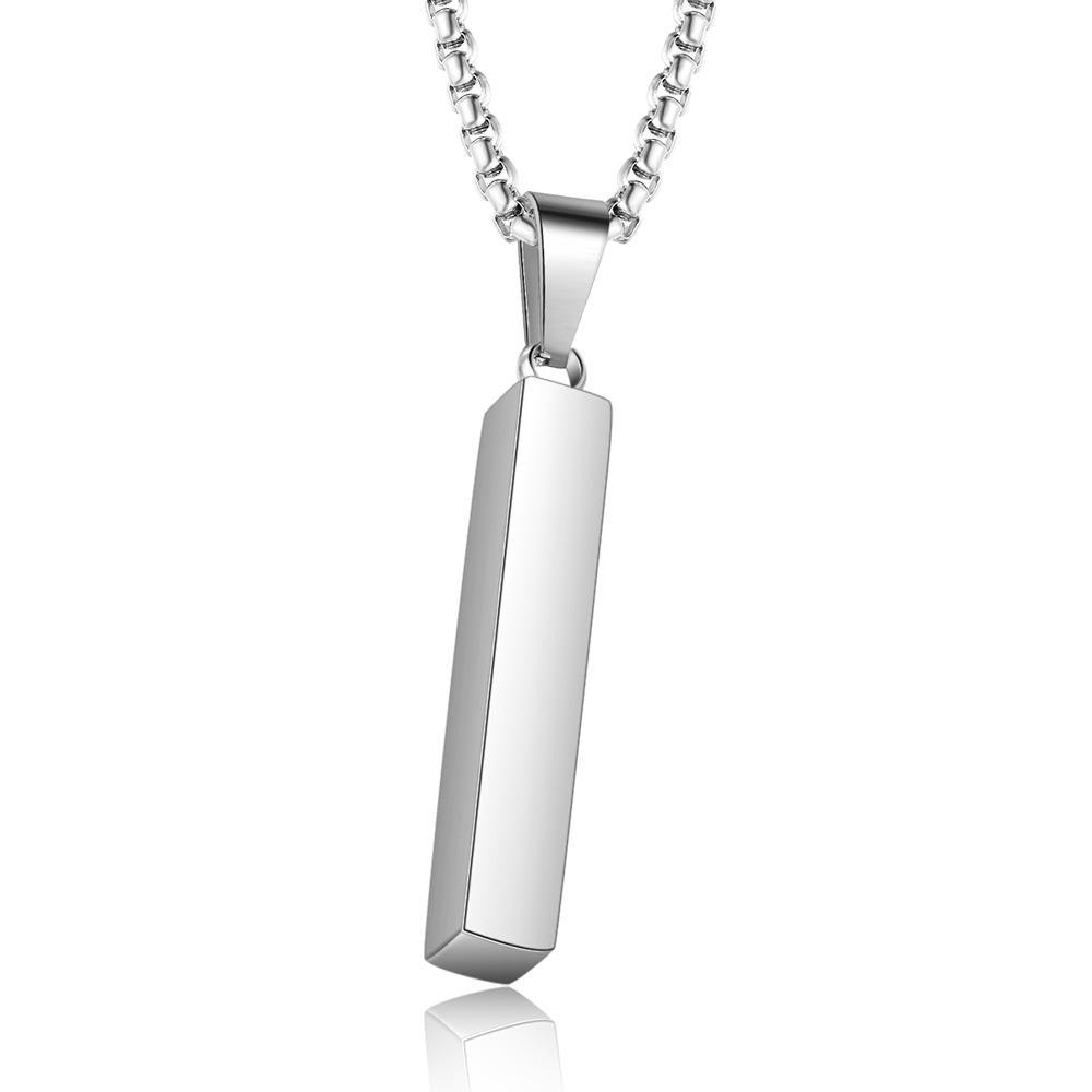 Personalised 3D Bar Necklace 4 Side Vertical Bar Necklace For Her-Jessemade AU
