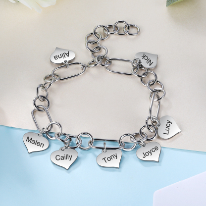 Heart Customised 2 names Bracelets-Jessemade AU