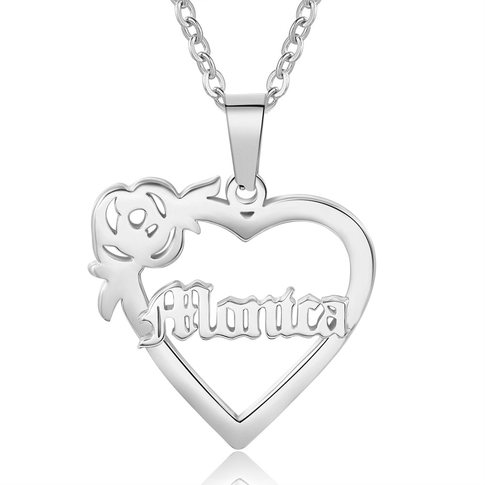 Personalised Heart Name Necklace Classic Jewelry Gift For Her-Jessemade AU