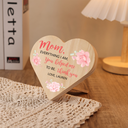 To My Mom Personalised Wooden Heart Keepsake Desktop Ornament "For all the times I forgot to thank you" Mothers Gifts-Jessemade AU