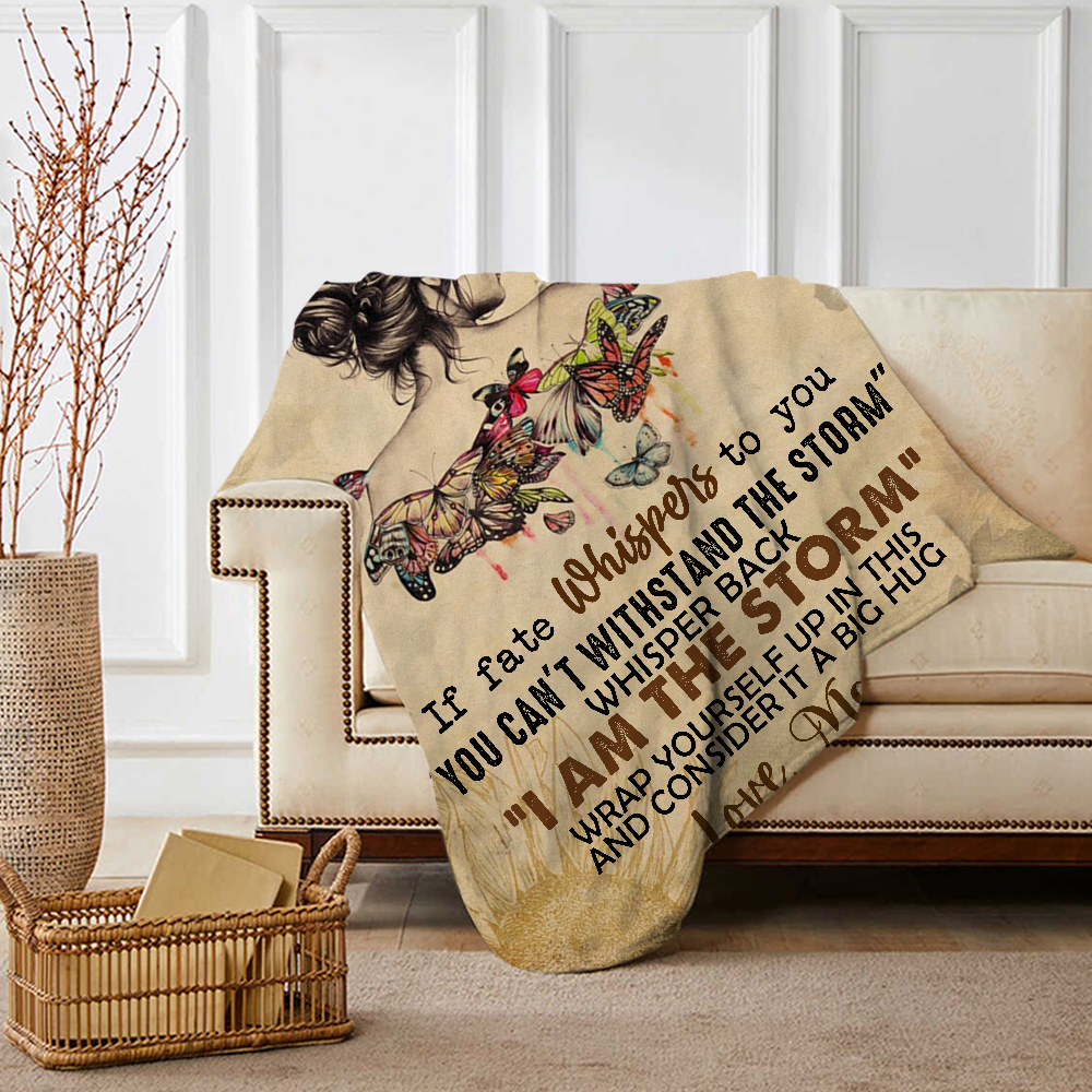 To My Badass Daughter Blanket Customised Text Flannel Blanket -Jessemade AU