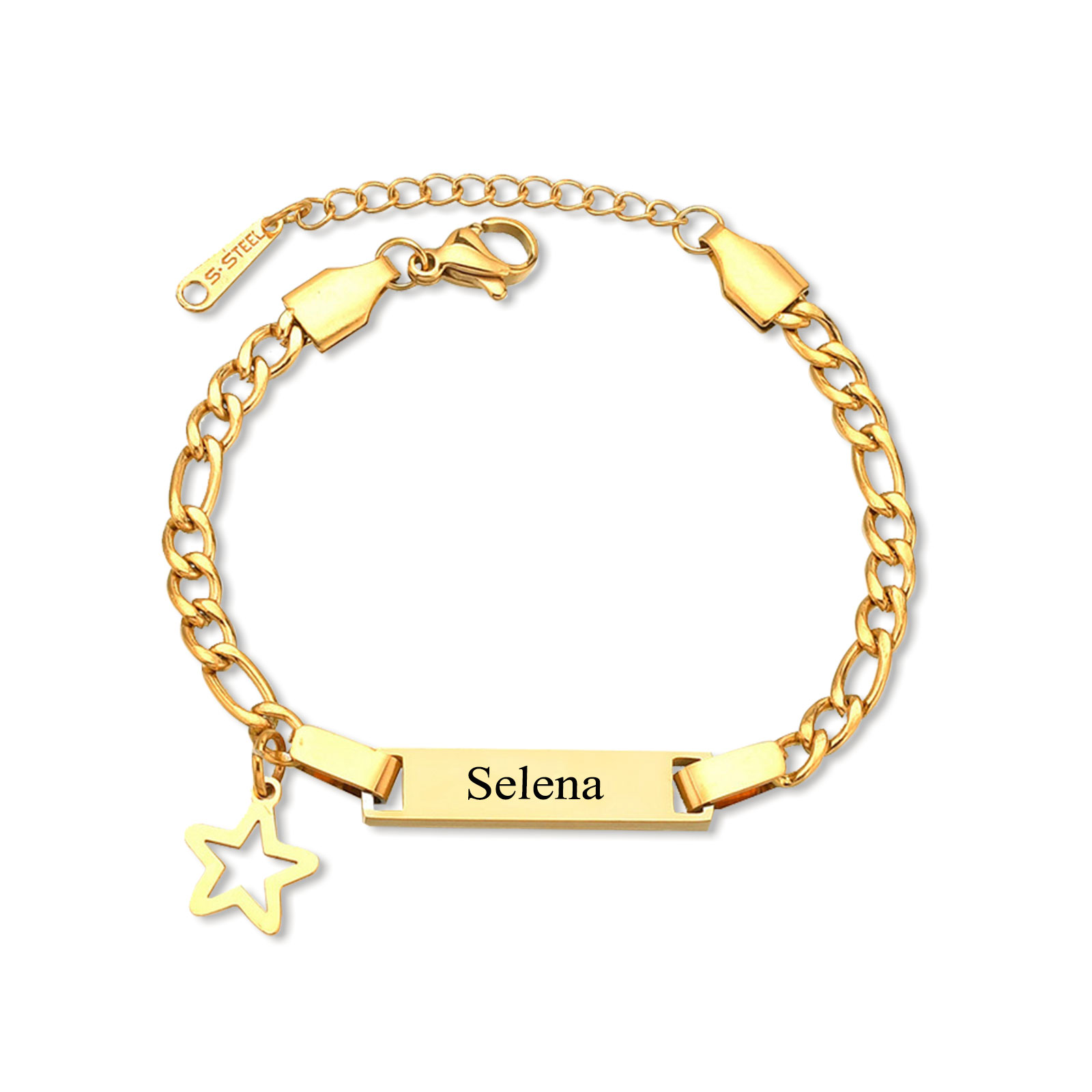 Custom Name Bracelet Personalised Cuban Chain Bracelet Star Bracelet Love Gifts-Jessemade AU