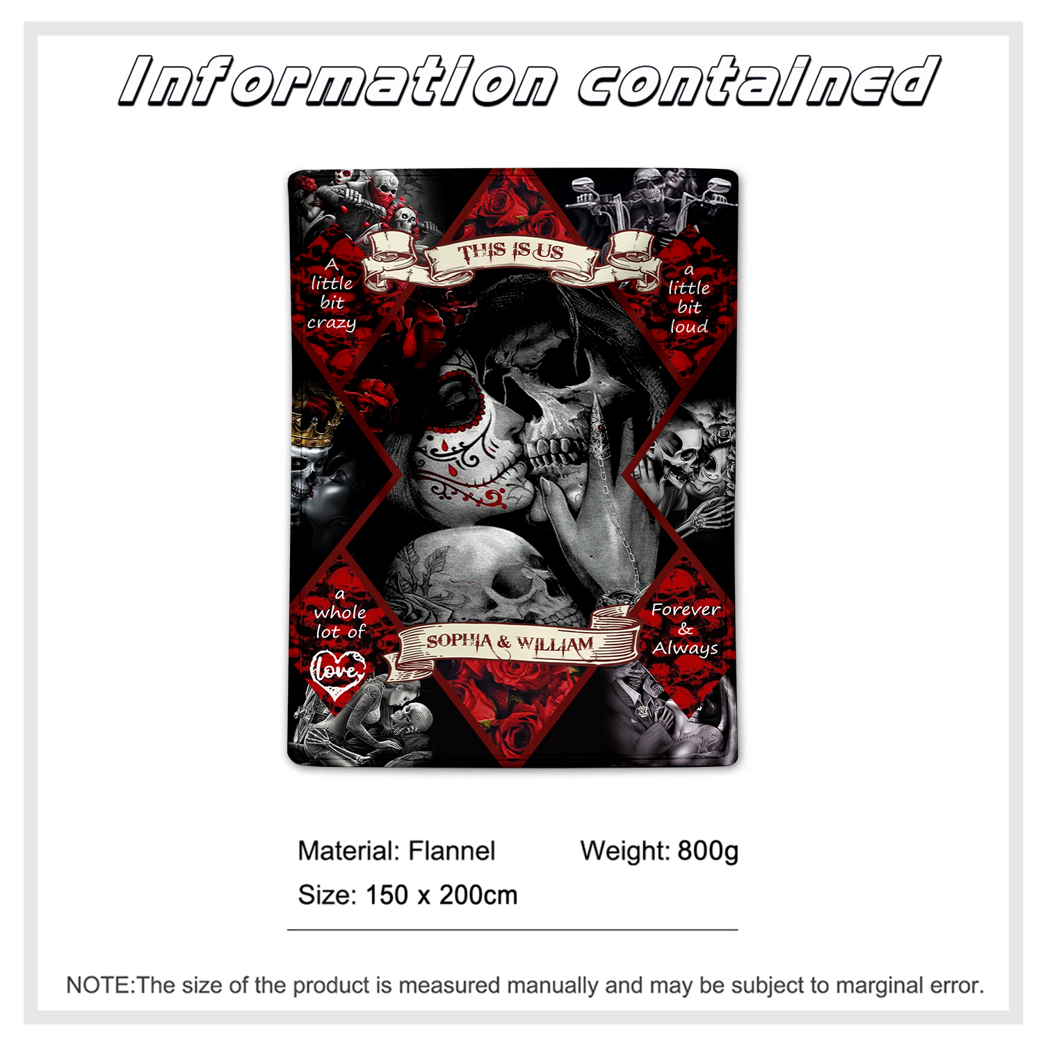 Personalised Couple Blanket Customised 2 Names Blanket Valentine's Day Anniversary Gift for Couples-Jessemade AU