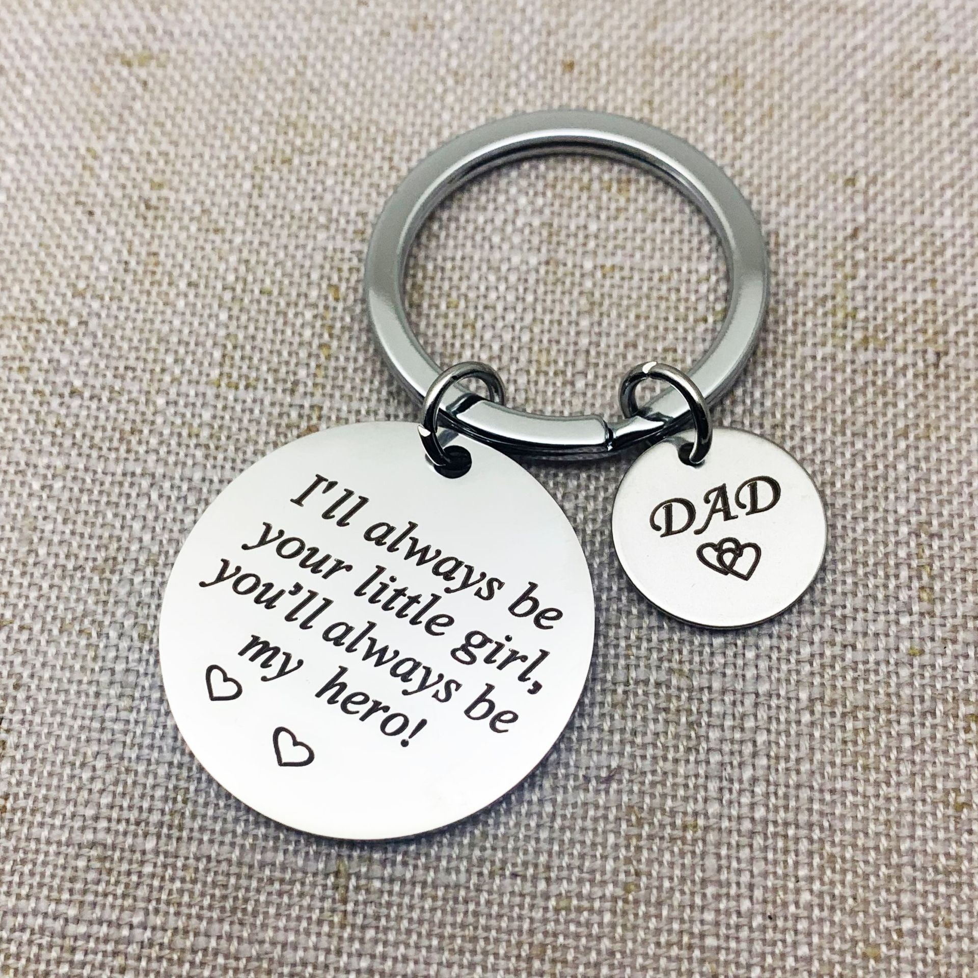 To My Dad From Daughter Keychain Keyring Father's Day Gifts "I'll Always Be Your Little Girl"-Jessemade AU