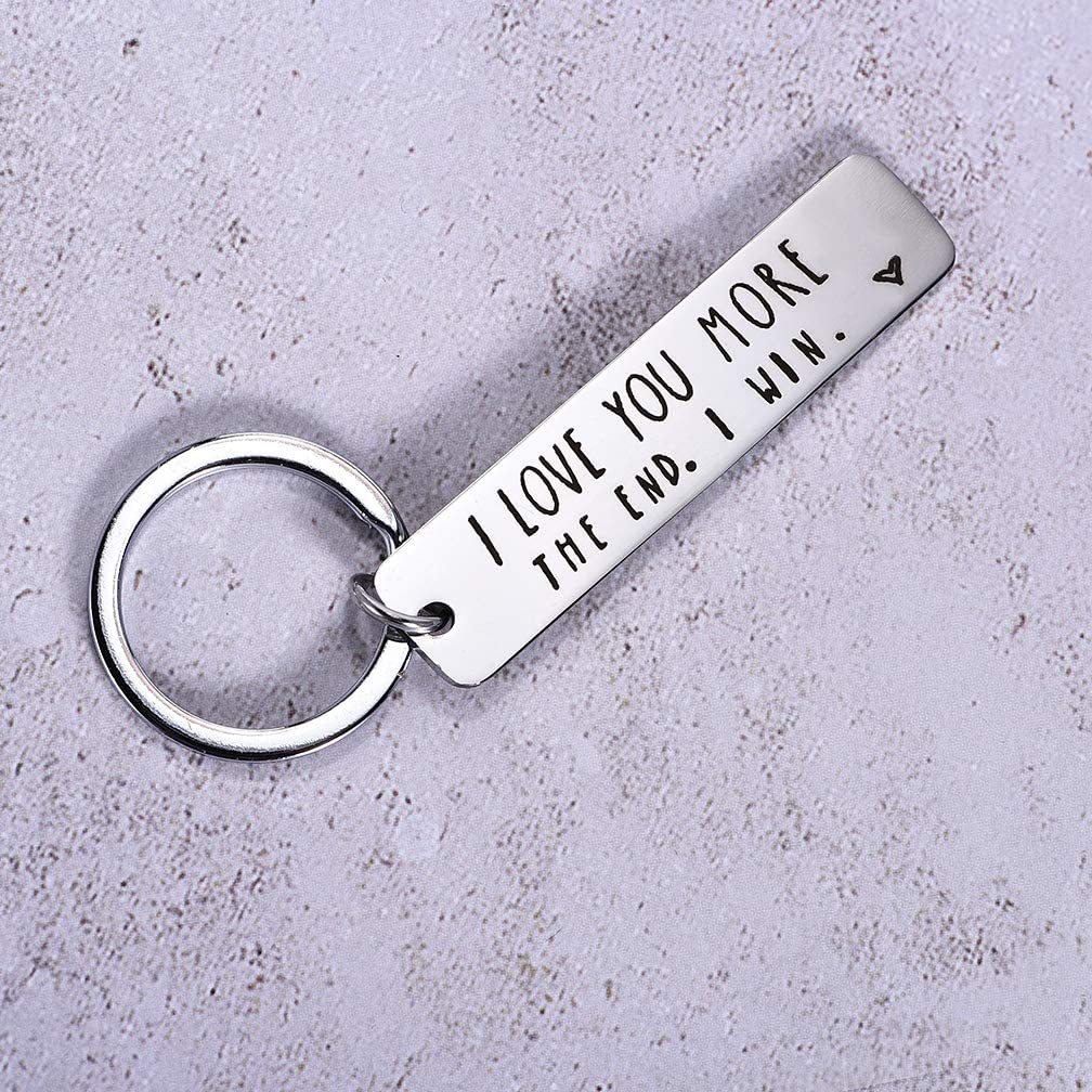 Funny Keychain for Couple "I Love You More The End I Win"-Jessemade AU