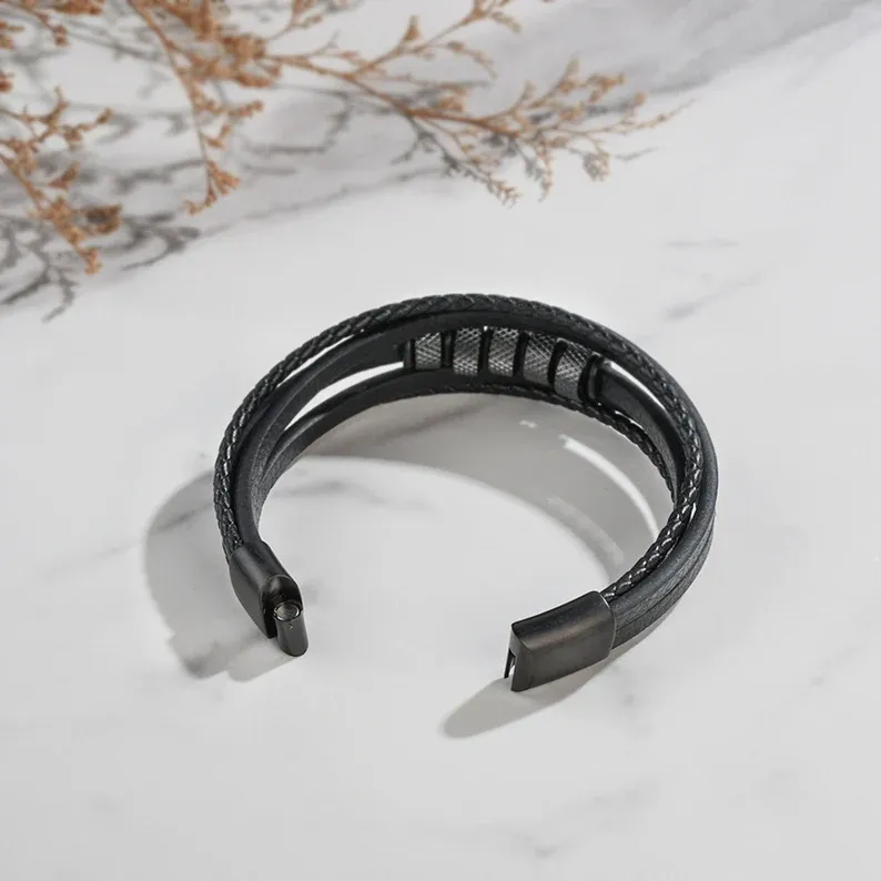 To My Grandson Leather Bracelet "I’ll always be with you" Inspirational Gifts For grandon-Jessemade AU