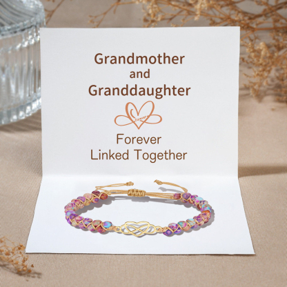 Infinity Heart Bracelet Adjustable Bracelet Gift for Her - Grandmother & Granddaughter Forever Linked Together-Jessemade AU