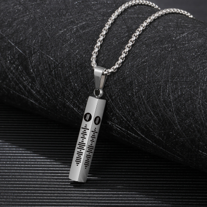 Personalised 3D Vertical Bar Necklace Customised Music Spotify Code Necklace for Her Him-Jessemade AU