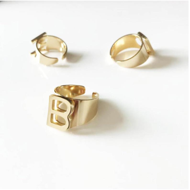 Personalised Name Ring Custom 1 Letter Name Ring Gifts For Women-Jessemade AU