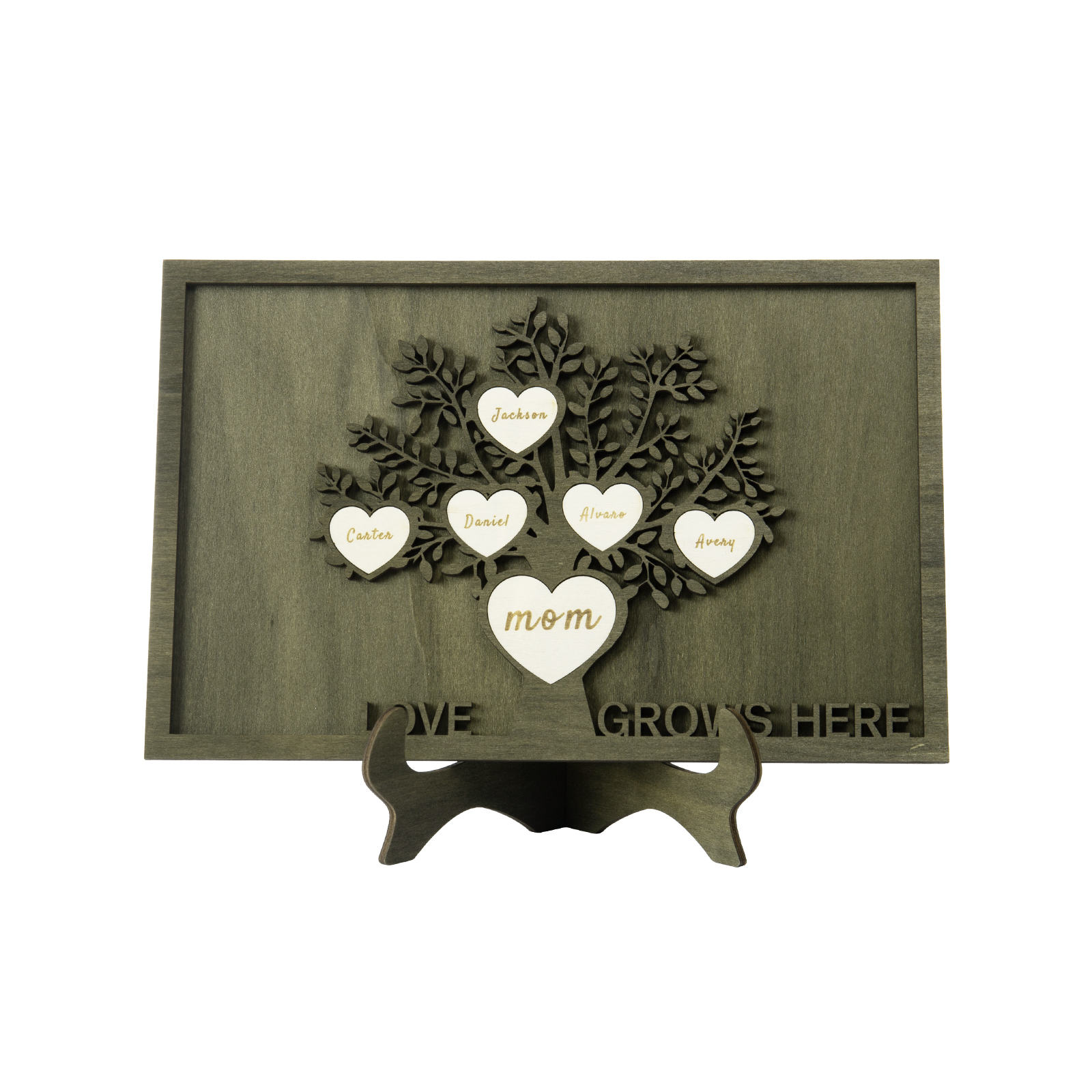 Family Tree Wood Frame Personalised Family Tree Sign Custom 6 Names Plaque-Jessemade AU